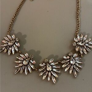 J. Crew Gold Necklace with Crystal Accents